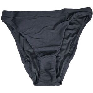 J. Crew Ribbed‎ high-rise cheeky bikini bottom Black XS NWT